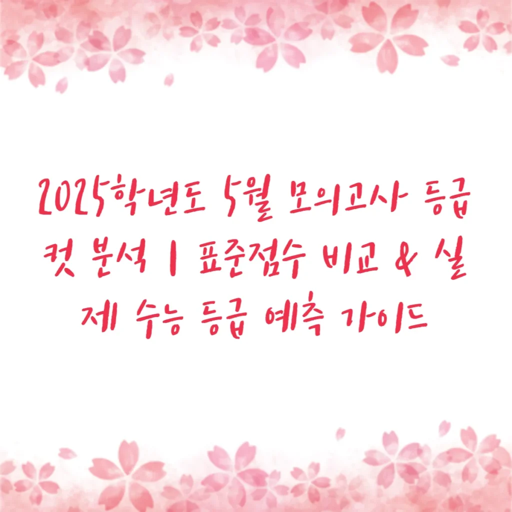 2025학년도 5월 모의고사 등급컷 분석｜표준점수 비교 & 실제 수능 등급 예측 가이드