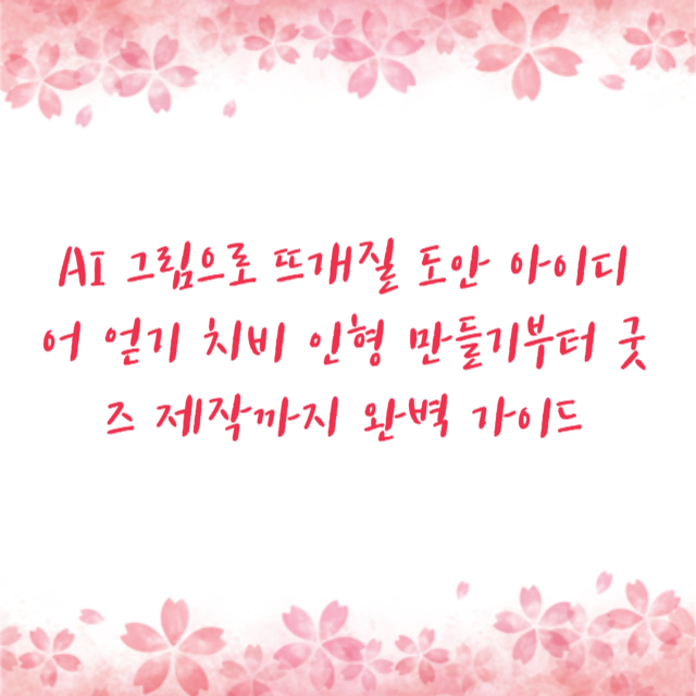 AI 그림으로 뜨개질 도안 아이디어 얻기 치비 인형 만들기부터 굿즈 제작까지 완벽 가이드