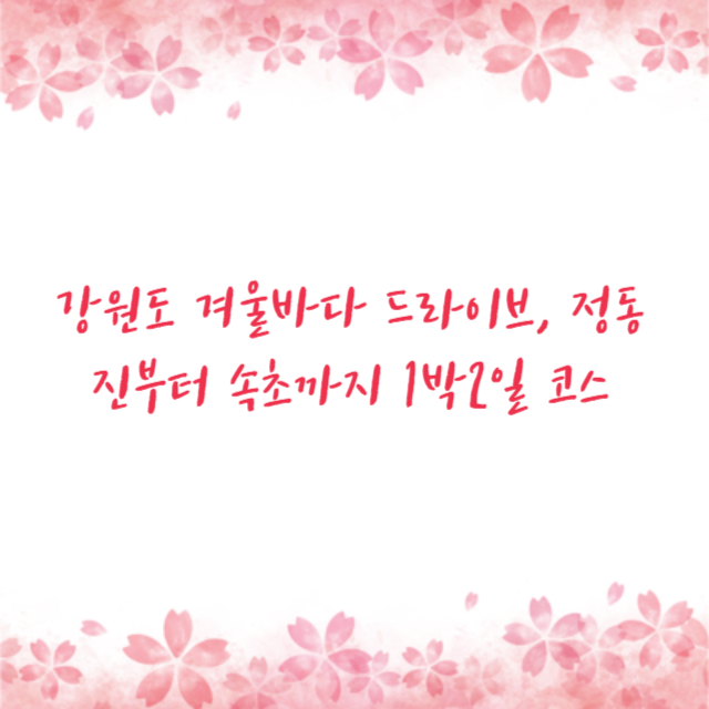 강원도 겨울바다 드라이브, 정동진부터 속초까지 1박2일 코스